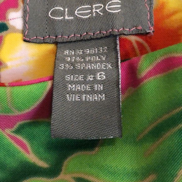 Vintage Tropical Print Shift Clere Size 6 - Picture 3 of 4